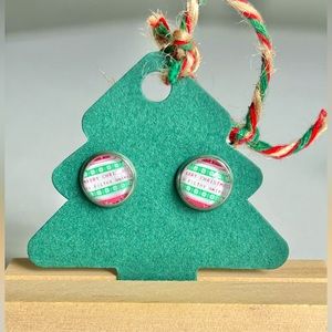 2 for $14 Handmade Christmas Stud Earrings “Merry Christmas Ya Filthy Animal”